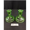 Image 1 : Vintage Depression Green Candlestick (2)