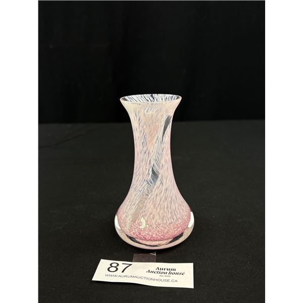 Pink Swirl Cluthra Glass Vase