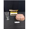 Image 1 : Vintage Projection Lamp, Glass Ceiling Fixture & Apothecary Flask