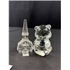 Image 4 : Signed Fenton Crystal Bear, Crystal Church & Cat Figure