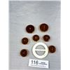 Image 2 : Vintage Bakelite Belt Buckle & Encased Celluloid Buttons