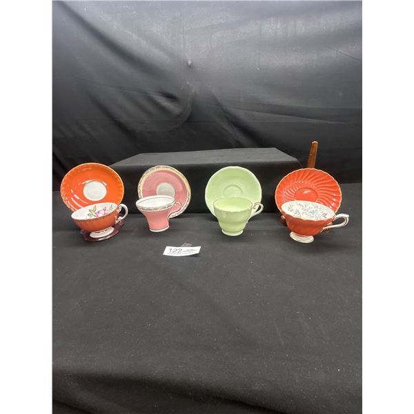 Lot of 4 Vintage Aynsley Bone China Tea cups & Saucers no cracks no chips