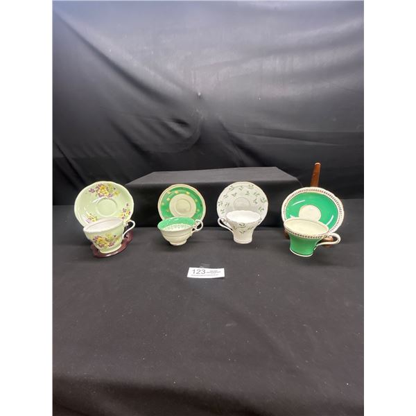 Lot of 4 Vintage Aynsley Bone China Tea cups & Saucers no cracks no chips