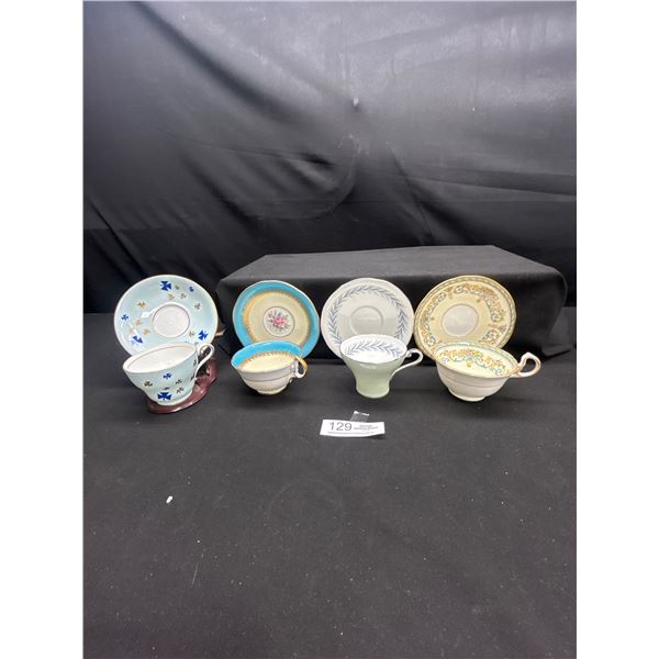 Lot of 4 Vintage Aynsley Bone China Tea cups & Saucers no cracks no chips