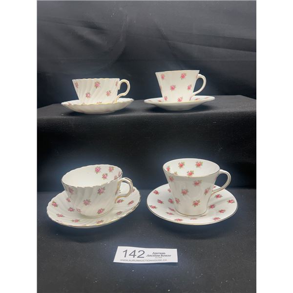 Lot of 4 Vintage Aynsley Bone China Tea cups & Saucers no cracks no chips
