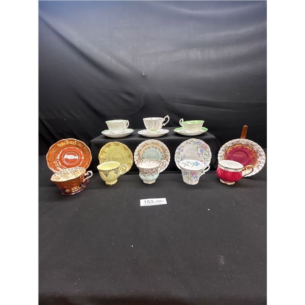 Lot of 8 Vintage Bone china Teascups and Saucers: Royal Albert no chips no cracks