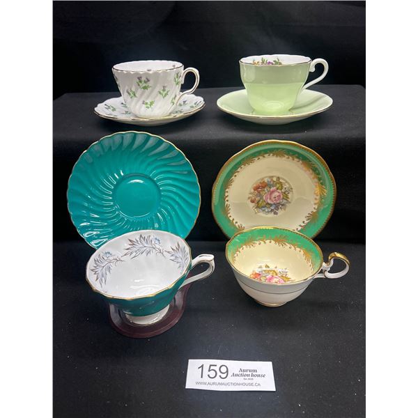 Lot of 4 Vintage Aynsley Bone China Tea cups & Saucers no cracks no chips