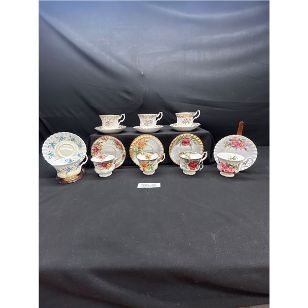 Lot of 8 Vintage Bone china Teascups and Saucers: Royal Albert no chips no cracks