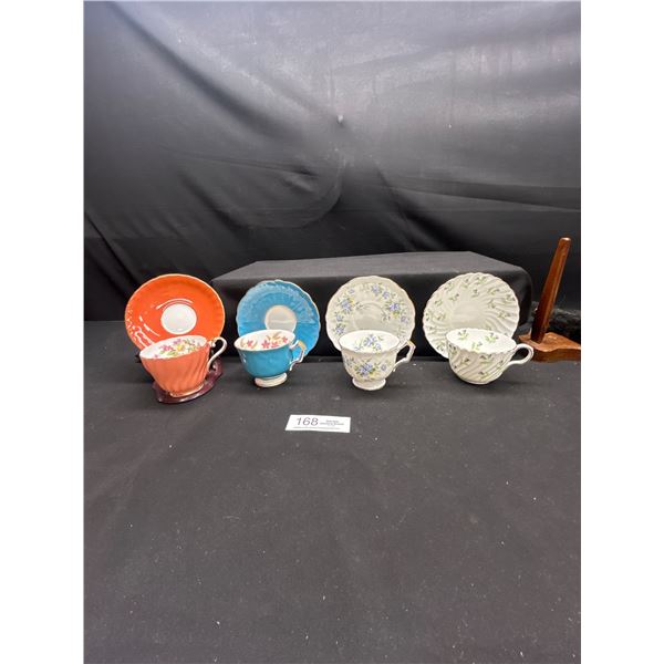 Lot of 4 Vintage Aynsley Bone China Tea cups & Saucers no cracks no chips