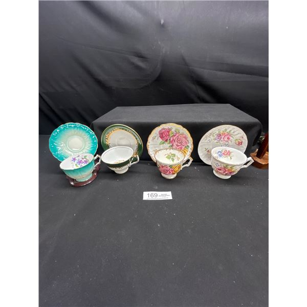 Lot of 4 Vintage Aynsley Bone China Tea cups & Saucers no cracks no chips