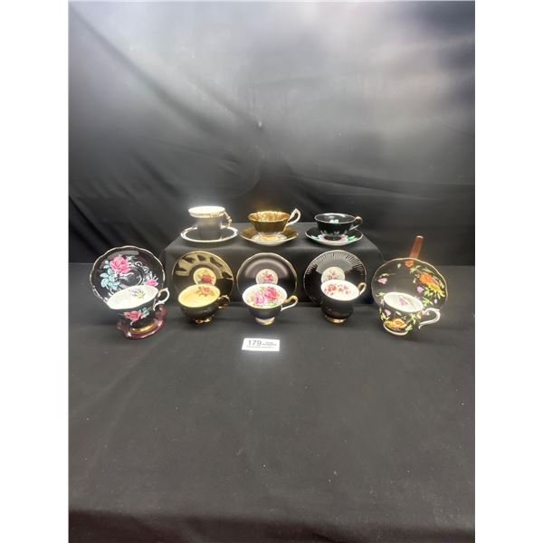 Lot of 8 Vintage Bone china Teascups and Saucers: Queen Anne, Royal Albert etc no chips no cracks