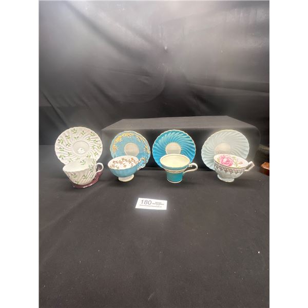 Lot of 4 Vintage Aynsley Bone China Tea cups & Saucers no cracks no chips