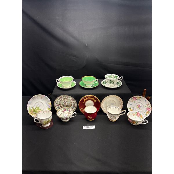 lot of 8 Vintage Bone China Teacups and Saucers Royal Albert etc no chips no cracks