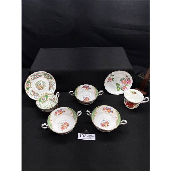 2 Vintage bone china teacups and saucers and 3 paragon 2