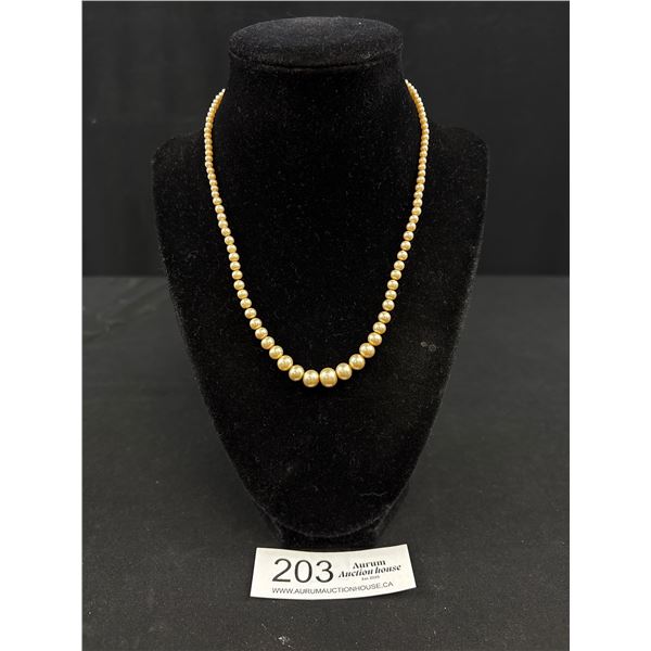 1930's Faux Pearl Necklace with Sterling Clasp