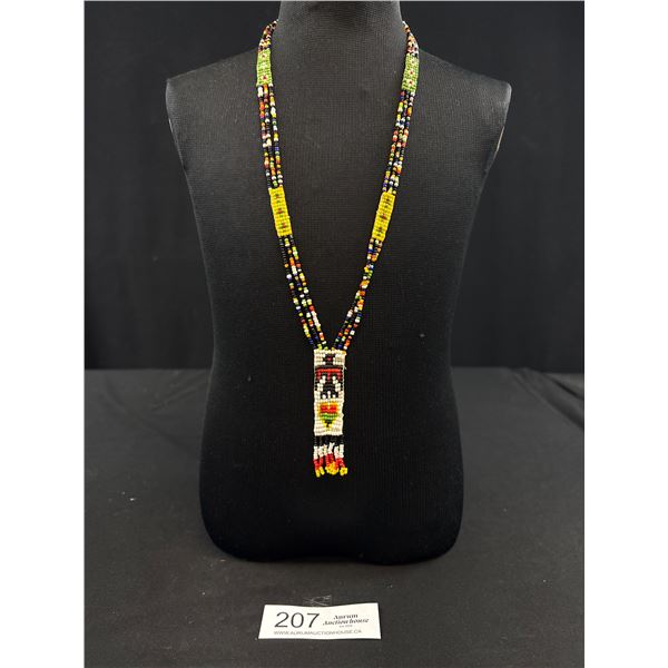 A Gold 1st Nations Beadwork Necklace 1950's-60's