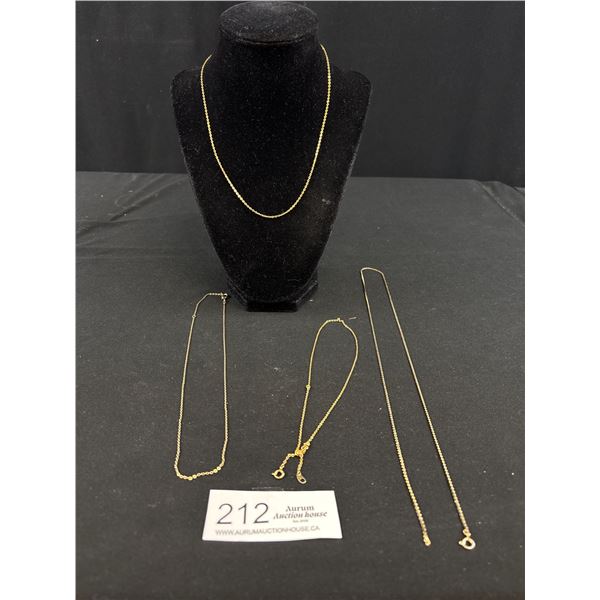 4 Older Gold Tone Necklaces