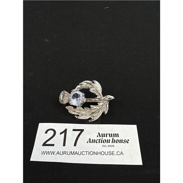 Scottish Thistle Brooch Signed Indigo J?