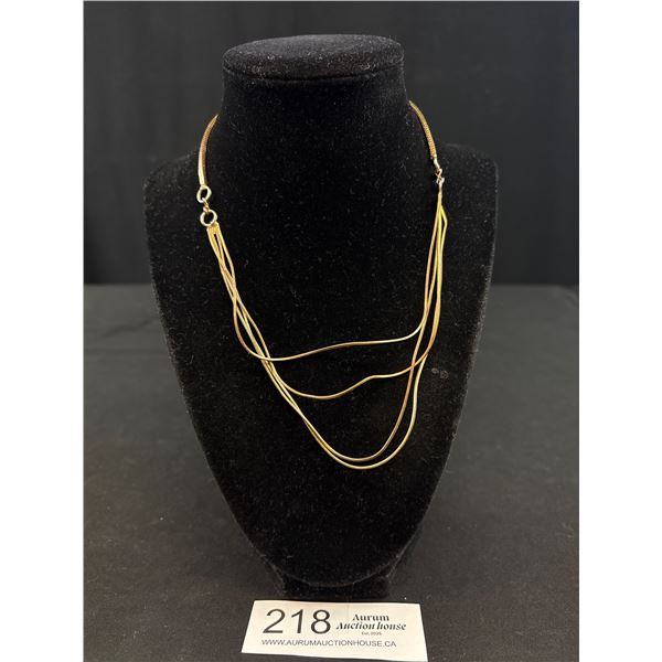 Multi Strand (Unusual) Gold Tone Necklace