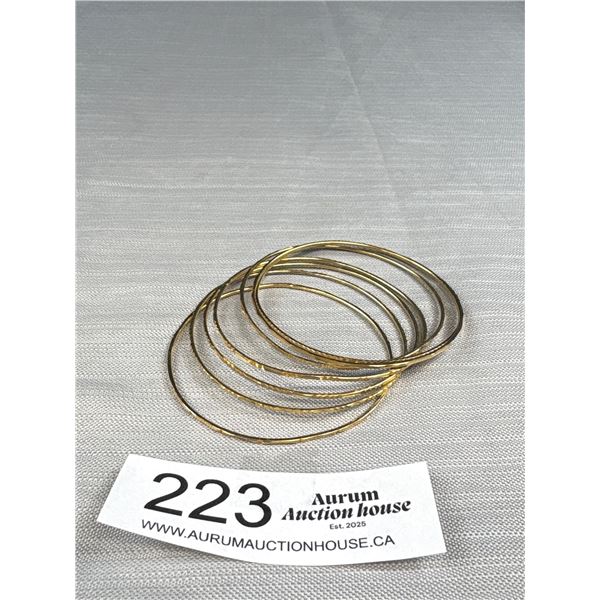 7 Gold Tone Vintage Bangles