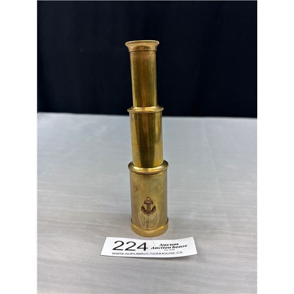 Small Brass Pocket Telescope (Navy Anchor Emblem)