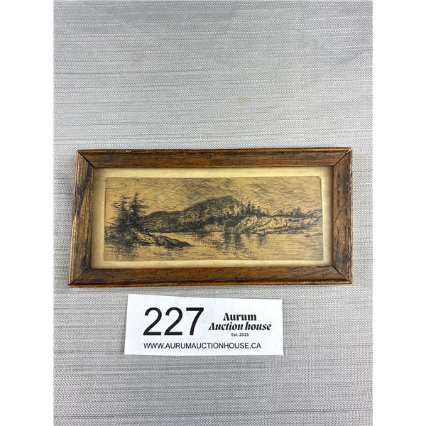 A Very Nice B.C. Miniature Pencil Sketch 1920's