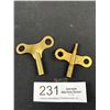 Image 1 : 2 Antique Brass Clock Keys
