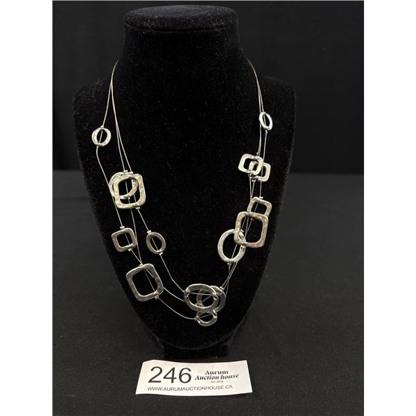 Double Strand Silver Links Necklace