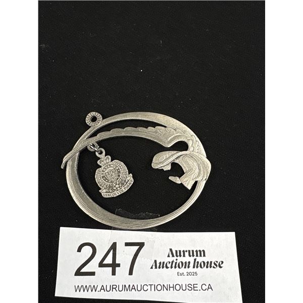 Vintage Pewter Vancouver Police Angel Christmas Tree Ornament