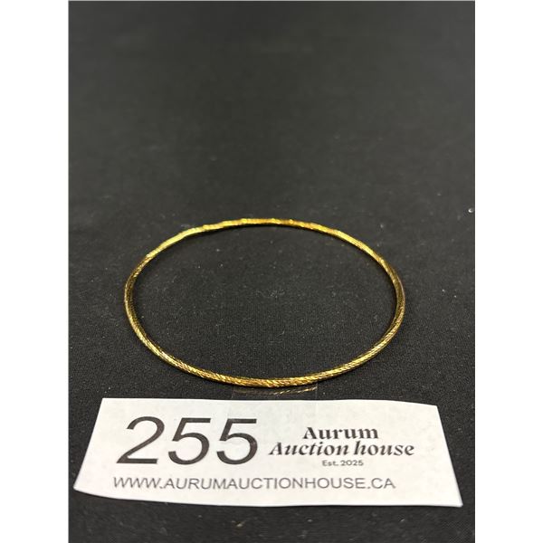 Vintage Gold Plated or Gold Filled Bangle, 3" Diam.