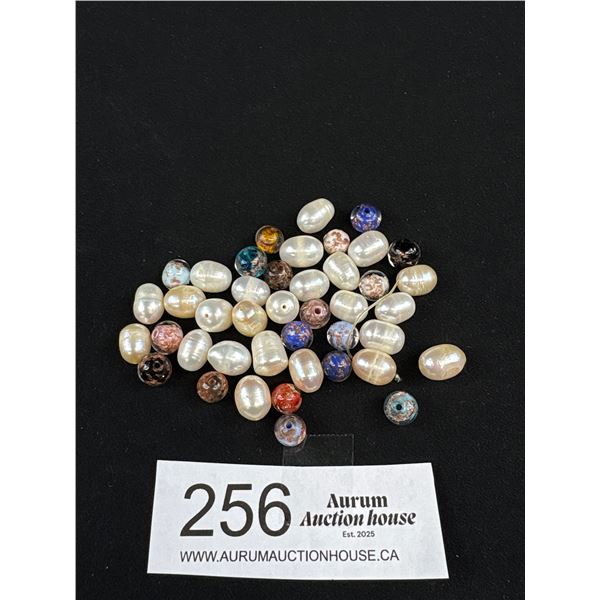Genuine Pearls + Murano Glass Beads to String for Necklace