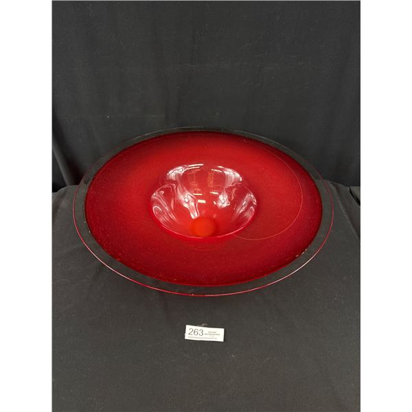Approx. 20" Dia Beautiful Handblown Red Bowl/Vase
