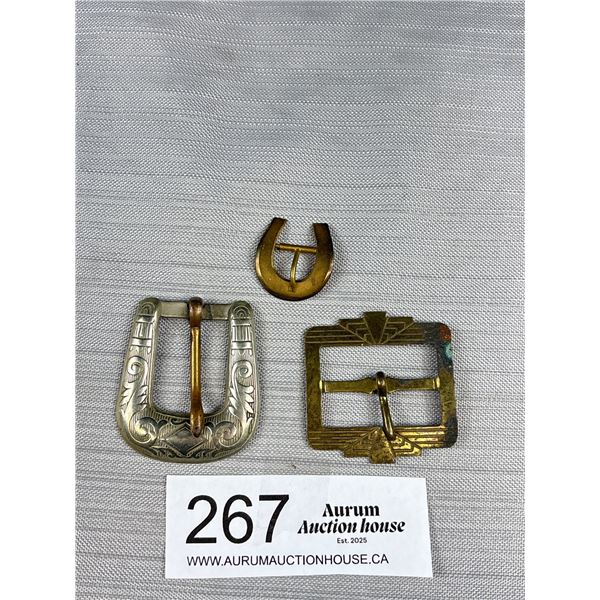 3 Antique Buckles 1910-1940