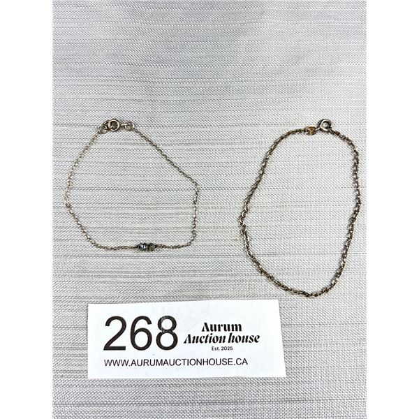 2 Small Sterling Chain Bracelets