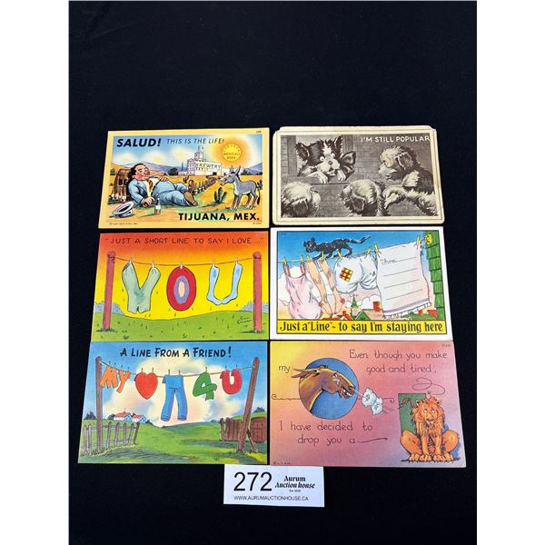 6 Vintage Comical Postcards