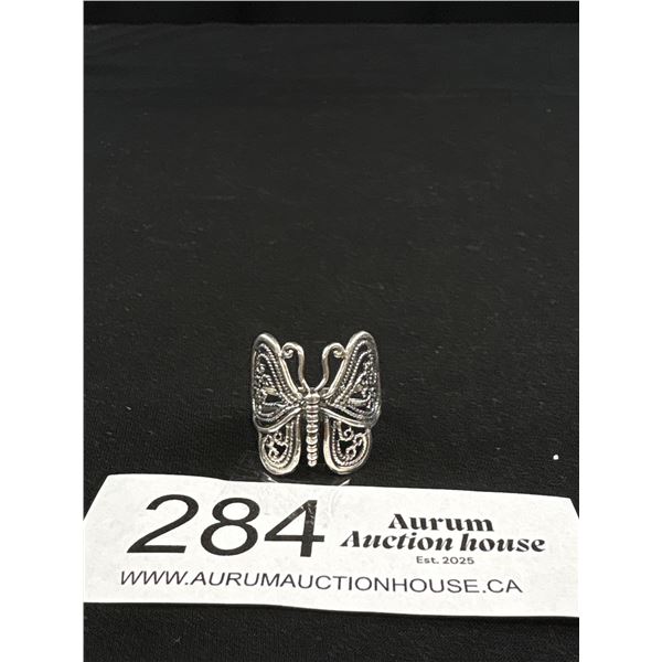 Nice Large Sterling Butterfly Ring