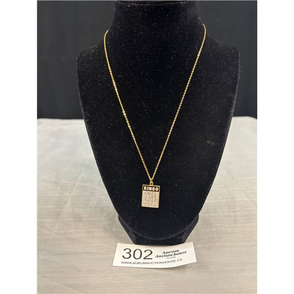 Cute Necklace Enamel "Bingo" Pendant