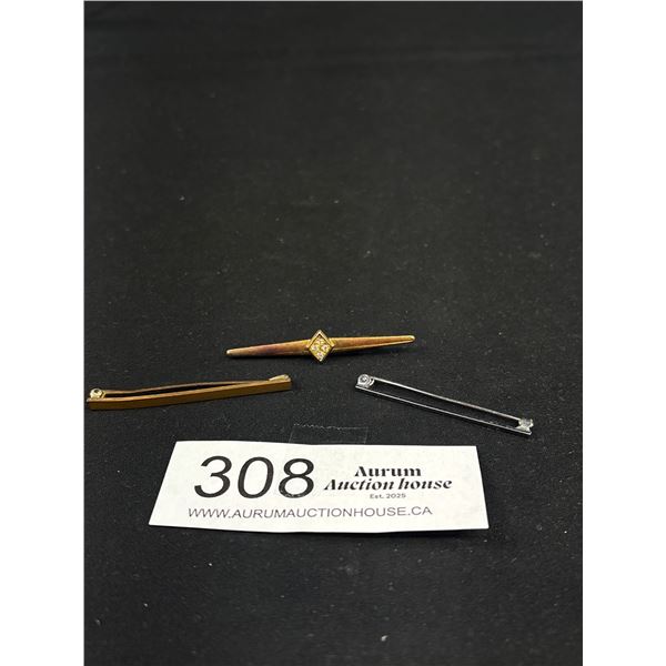 3 Vintage Bar Brooches