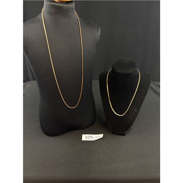 2 Vintage Gold Tone Necklaces