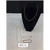 Image 1 : 4 Silver Tone Chains 2 Necklaces + 2 Bracelets