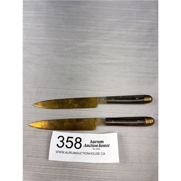 2 Interesting Antique German Knives (Horn Handles)