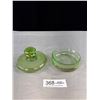 Image 2 : Green Jewel Dish + Lid Gold Trim
