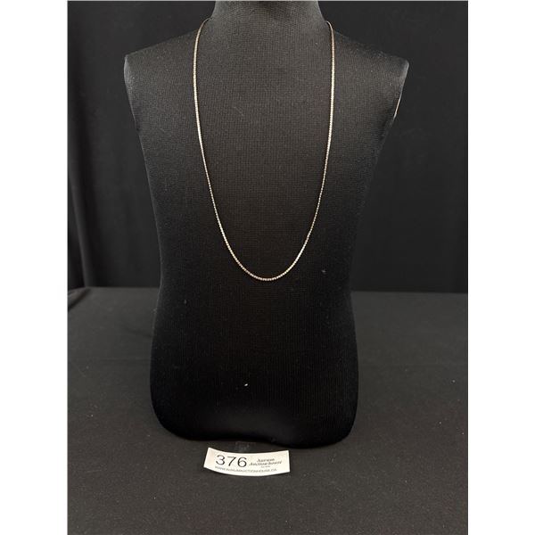 Extra Length Sterling Silver Chain Necklace, marked 925, 88 By Original Patina, 24" L