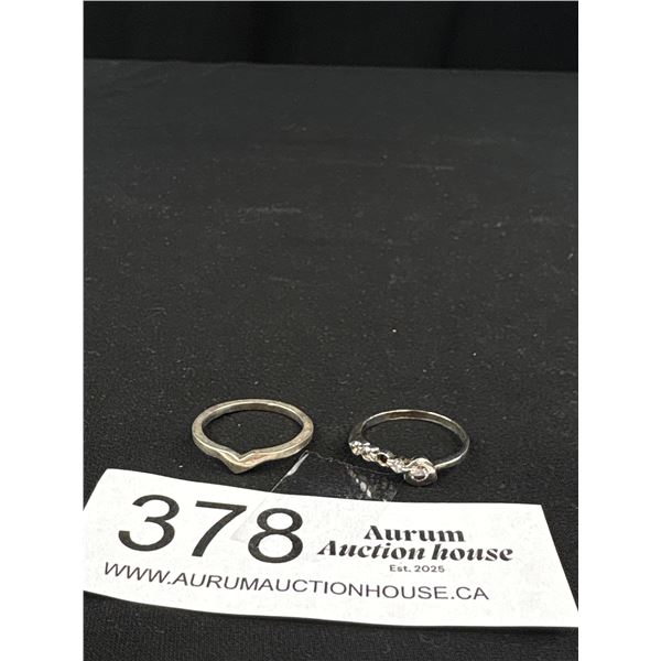 2 Sterling Silver Rings, Sizes 7 1/2