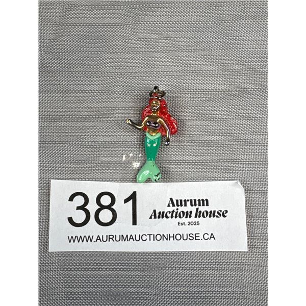 Vintage Disney Enamel Ariel Mermaid Pendant