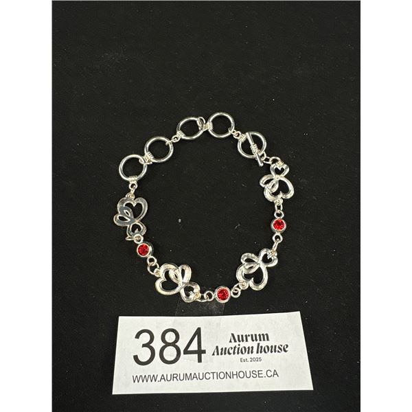 Silver Plated Links Bracelet w/ Toggle Closure