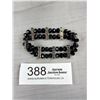 Image 1 : Vintage Black Faceted Crystal Beads Faith Bracelet