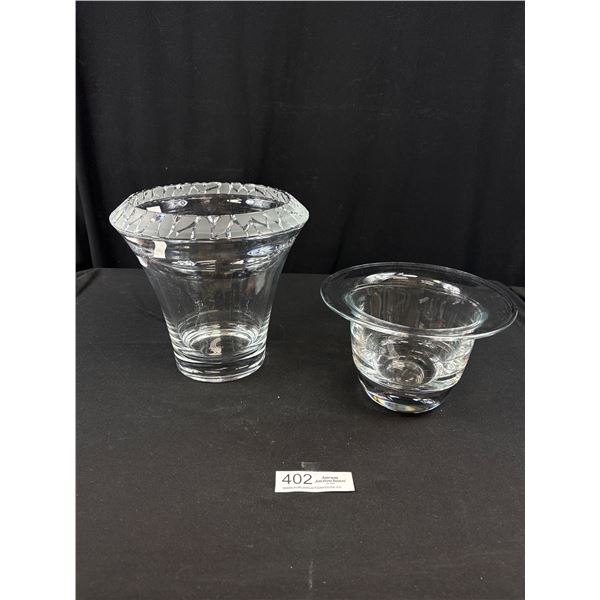 Art Glass Signed Villeroy and Bach Bowl + Big Crystal Ice Bucket