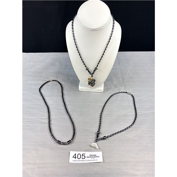 Lot of 3 Hemalitte Beaded Necklaces