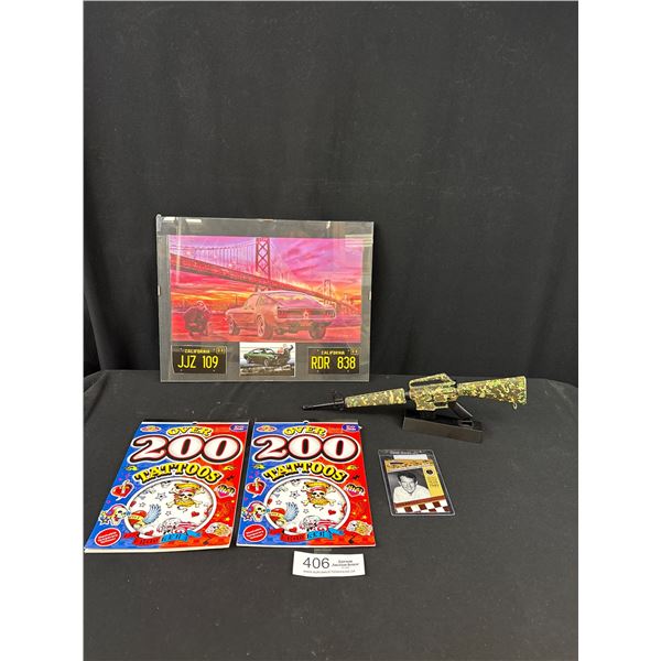 Heavy Metal Die Cast M16 Rifle paperweight plus stickers and Photo